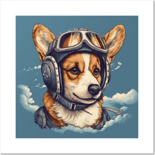 Aviator dog Posters and Art